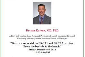 20th Annual Gregory J. Gurtner Visiting Lecture, Bryson Katona, MD, PhD 12/6/2024 12:00pm-1:00 pm, Alpers Conference Room 901, Clinical Science Research Building- North Tower Addition